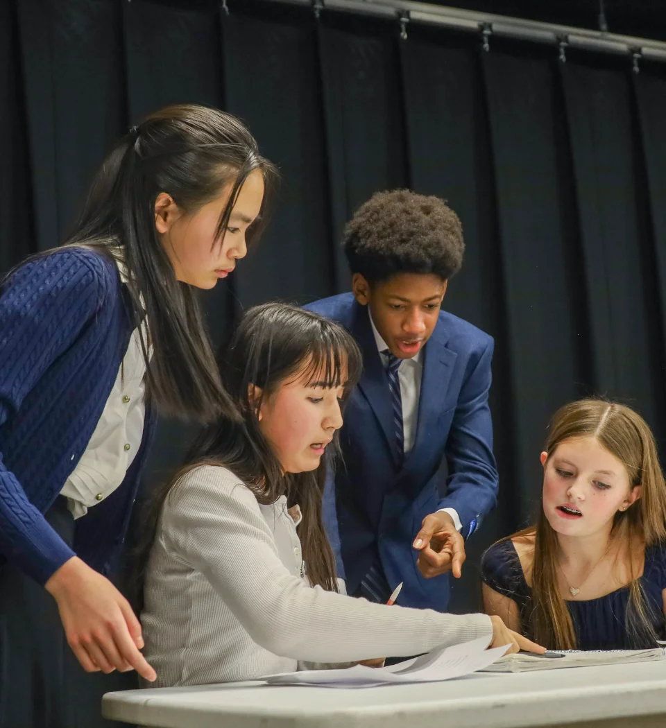 Students working together during mock debates