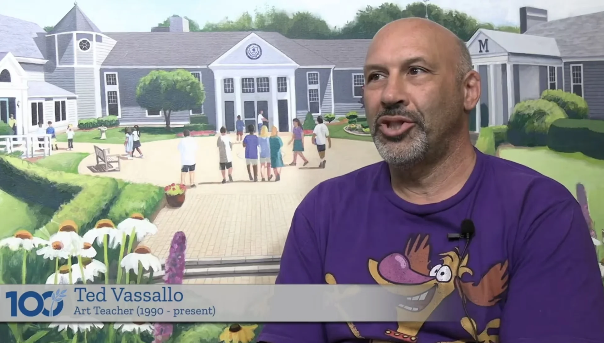 video still of Ted Vassallo, Meadowbrook art teacher